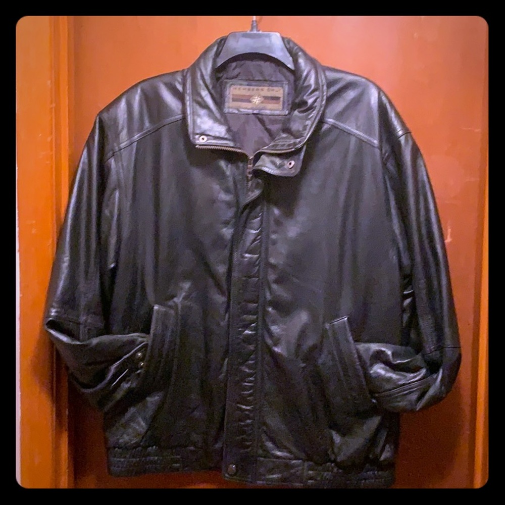 Black Leather Members Only Jacket